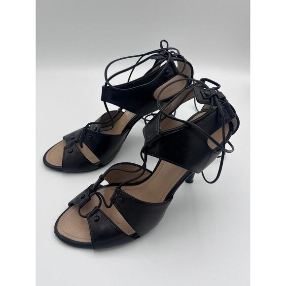 Proenza Schouler Black Leather Ankle Wrap Gladiator Sandals Size 36.5 (6.5 U.S.) - Picture 5 of 8